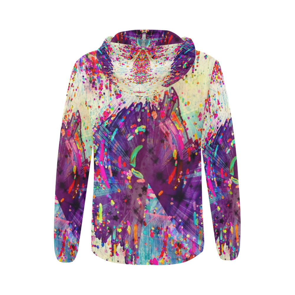 Paint Popart by Nico Bielow All Over Print Full Zip Hoodie for Women (Model H14)