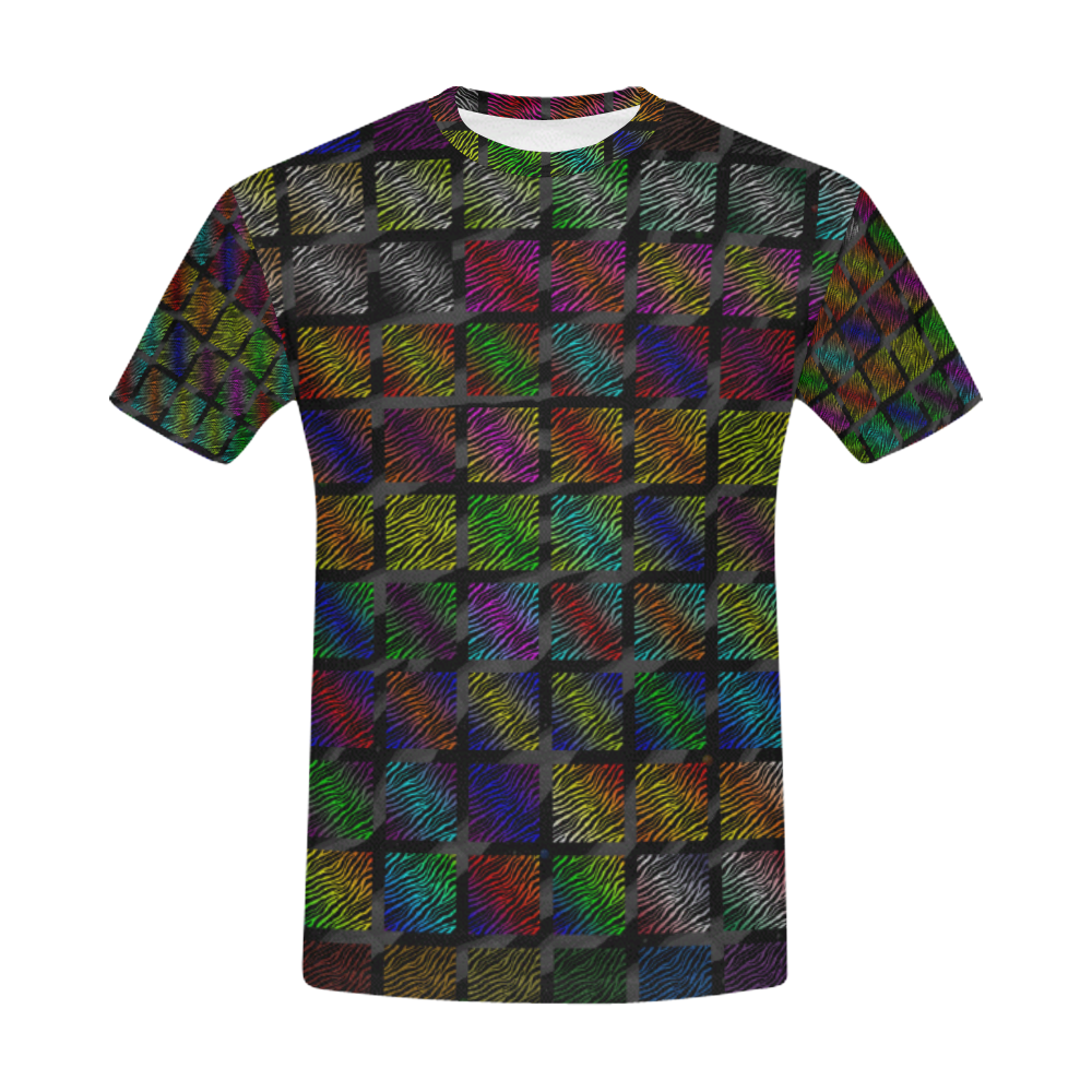Ripped SpaceTime Stripes Collection All Over Print T-Shirt for Men (USA Size) (Model T40)