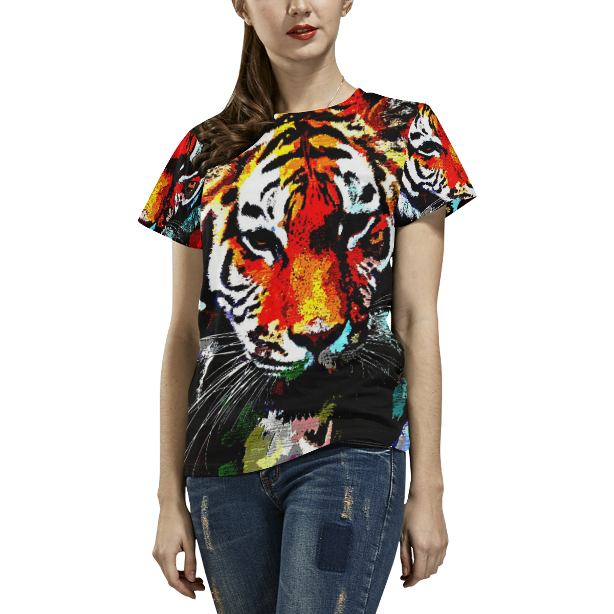 TIGER 12 All Over Print T-Shirt for Women (USA Size) (Model T40)