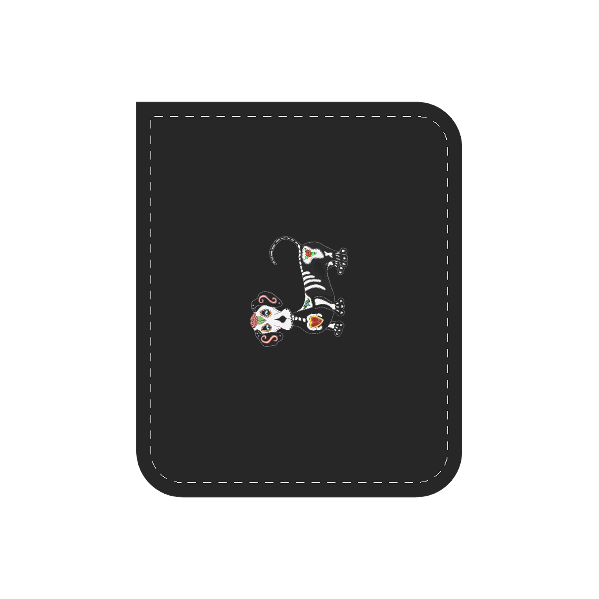 Dachshund Sugar Skull Black Car Seat Belt Cover 7''x8.5''