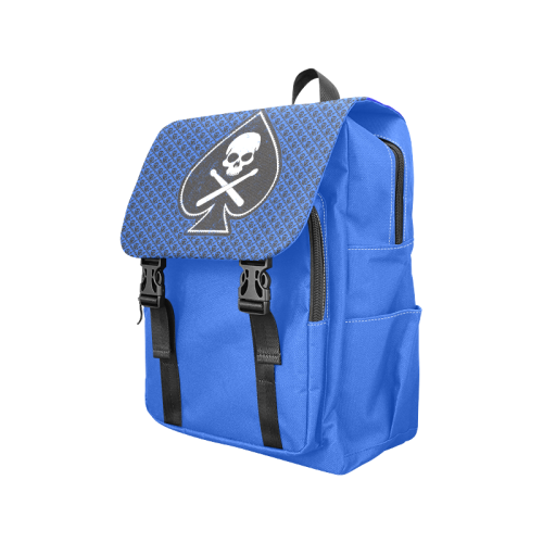SKULL_BLUE Casual Shoulders Backpack (Model 1623)