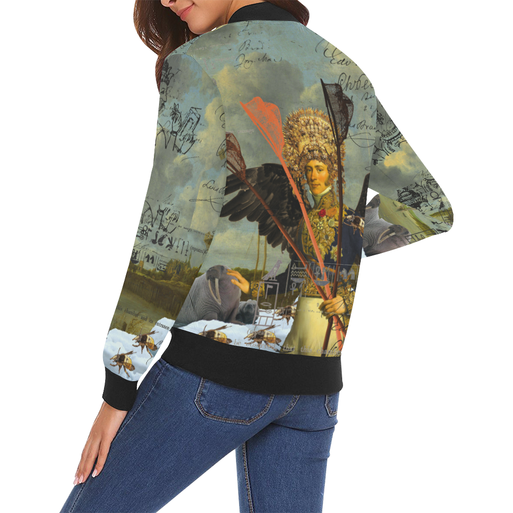 THE YOUNG KING ALT. 2 II All Over Print Bomber Jacket for Women (Model H19)