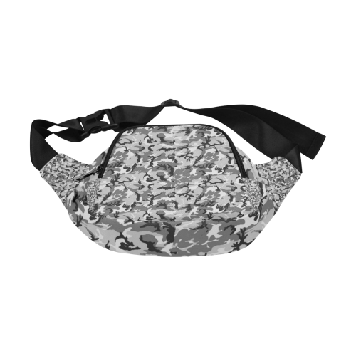 Woodland Urban City Black/Gray Camouflage Fanny Pack/Small (Model 1677)