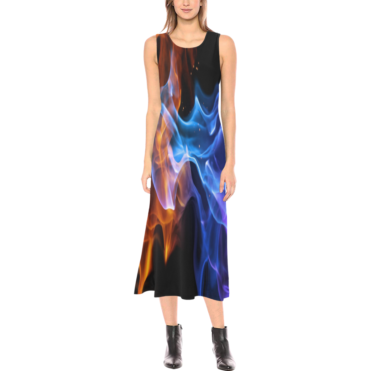fire-ice Phaedra Sleeveless Open Fork Long Dress (Model D08)
