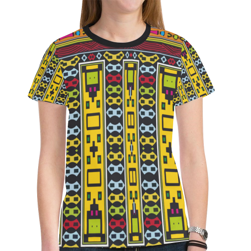 Shapes rows New All Over Print T-shirt for Women (Model T45)