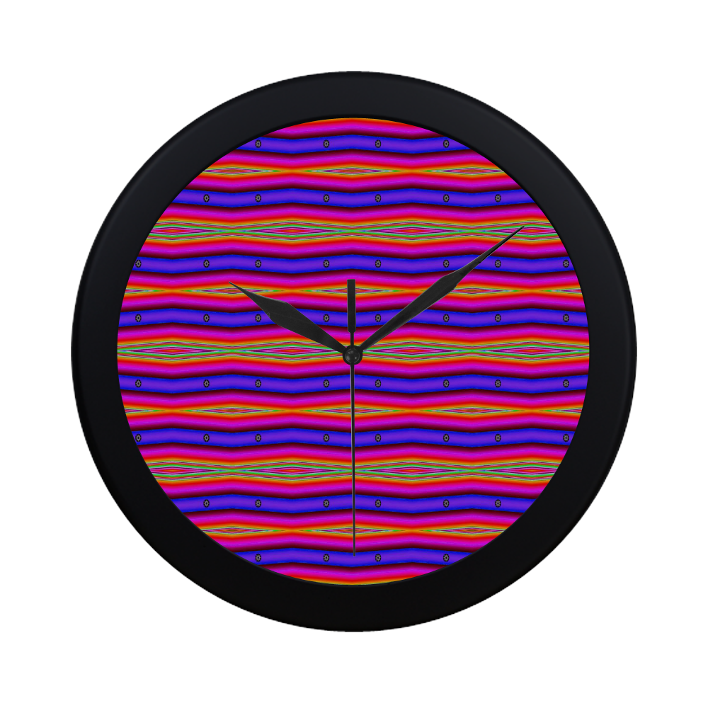 Bright Pink Purple Stripe Abstract Circular Plastic Wall clock