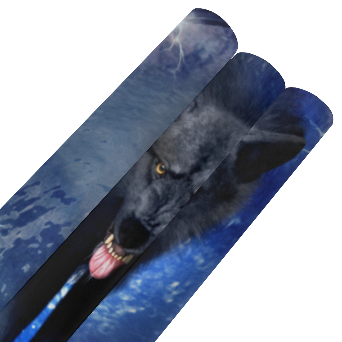 Awesome wolf Gift Wrapping Paper 58"x 23" (3 Rolls)