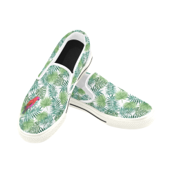 Parrot And Leaves Slip-on Canvas Shoes for Kid (Model 019)