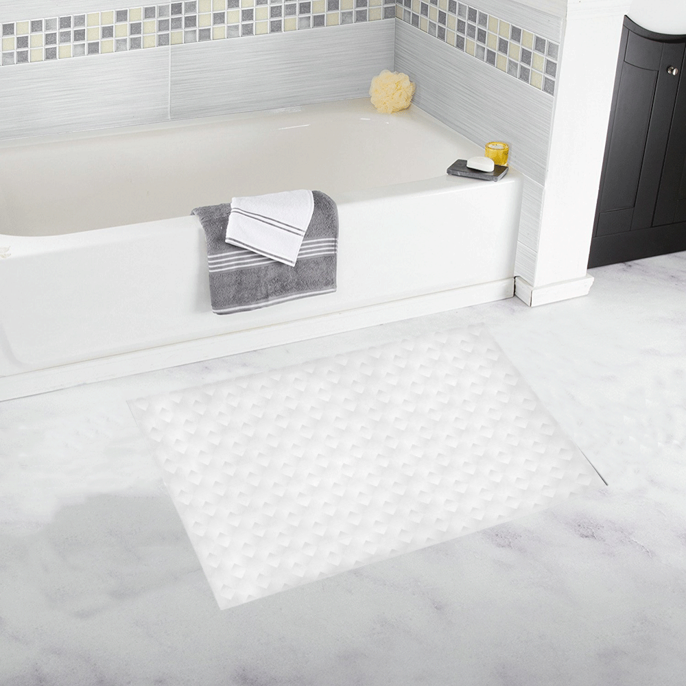 White Rombus Pattern Bath Rug 20''x 32''