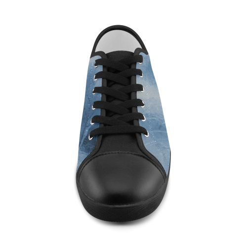 blue leaf shoes Canvas Shoes for Women/Large Size (Model 016)