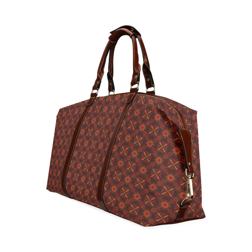 Brown Geometric Pattern Classic Travel Bag (Model 1643) Remake