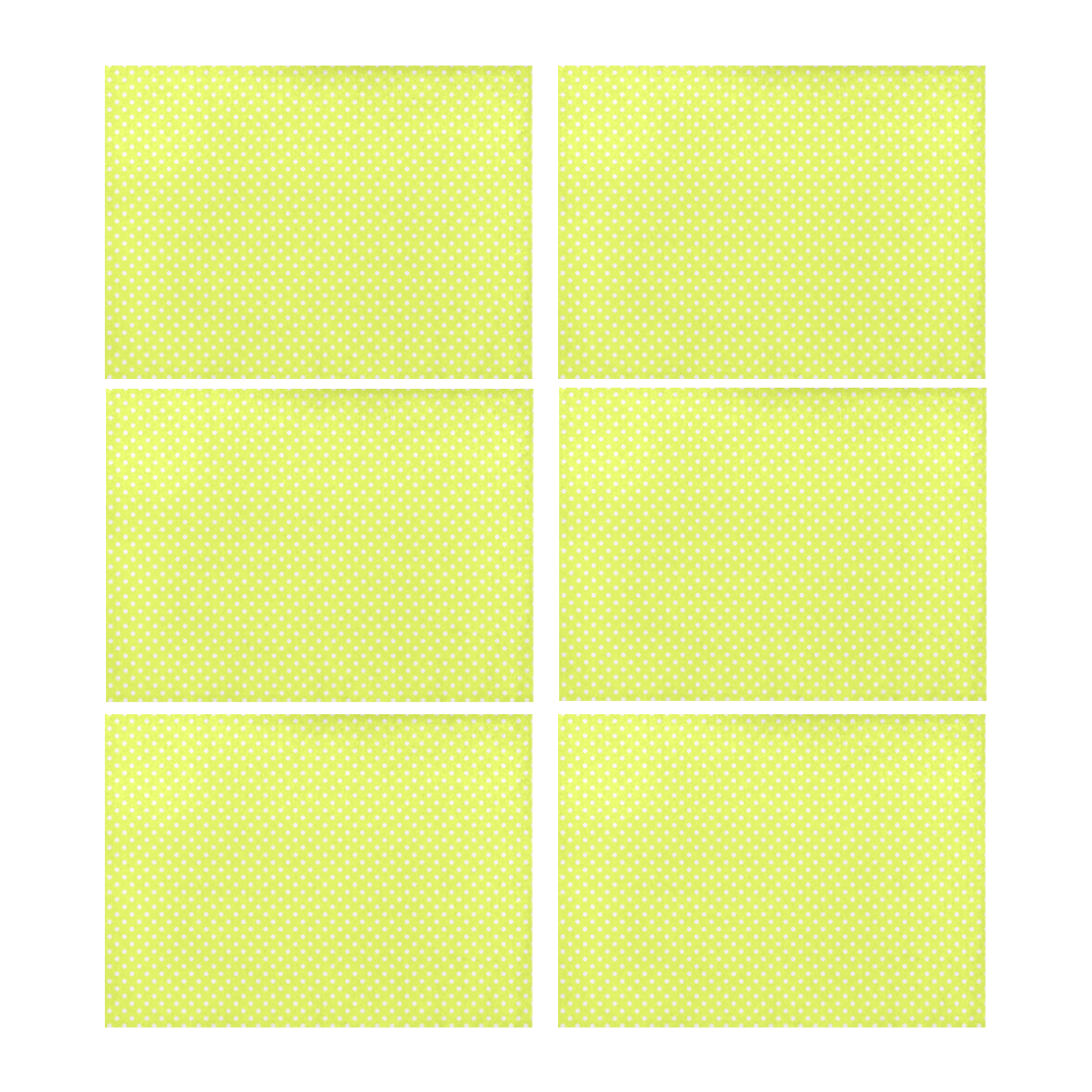 Yellow polka dots Placemat 14’’ x 19’’ (Set of 6)