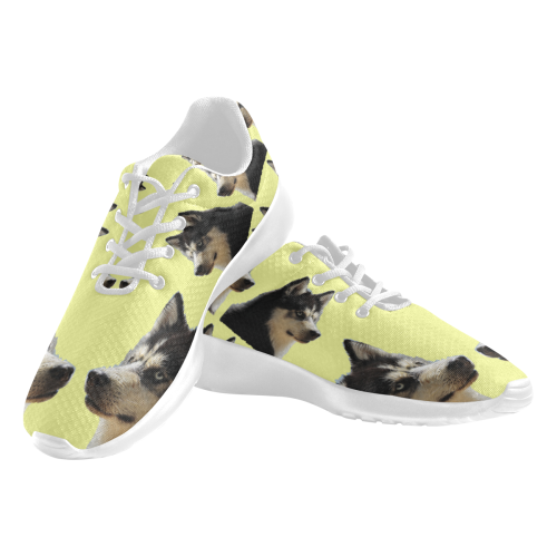 Dog-Style-Yellow Women's Athletic Shoes (Model 0200)
