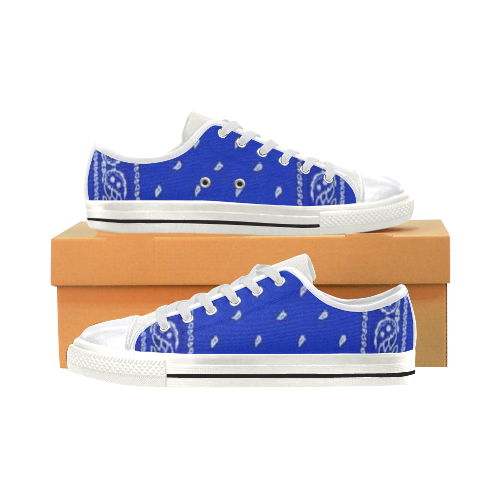 Blue Bandana Women's Classic Canvas Shoes (Model 018)