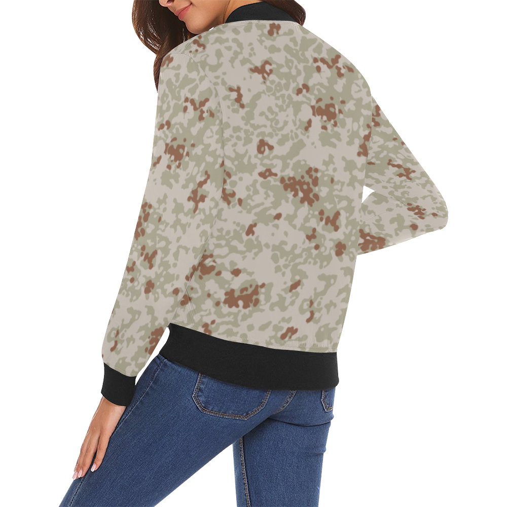 Japanese 2012 jietai desert camouflage All Over Print Bomber Jacket for Women (Model H19)