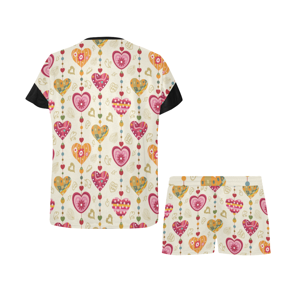 Color heart Women's Short Pajama Set