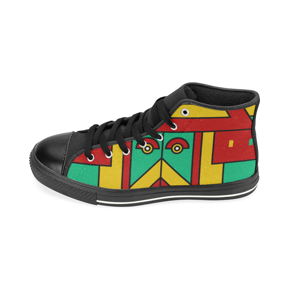 Aztec Spiritual Tribal High Top Canvas Shoes for Kid (Model 017)