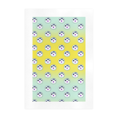 english breakfast yellow pattern mint ombre Art Print 19‘’x28‘’