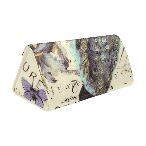Peacock and crown Custom Foldable Glasses Case