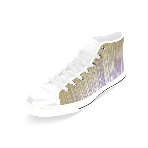 Shoes with gold lines Men’s Classic High Top Canvas Shoes /Large Size (Model 017)