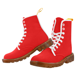 Bright Red and White Martin Boots For Men Model 1203H