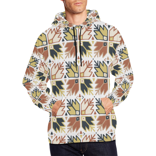 Men's Pullover Hoodie Boho Ornament All Over Print Hoodie for Men/Large Size (USA Size) (Model H13)