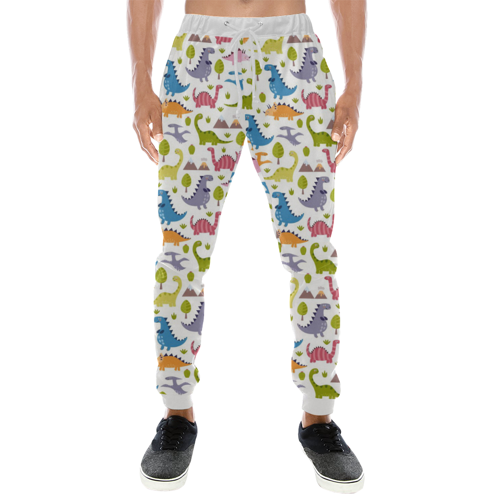 Dinosaur Pattern Men's All Over Print Sweatpants (Model L11)