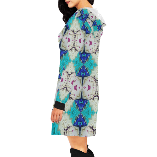 Annabellerockz-blue spring-xxx All Over Print Hoodie Mini Dress (Model H27)