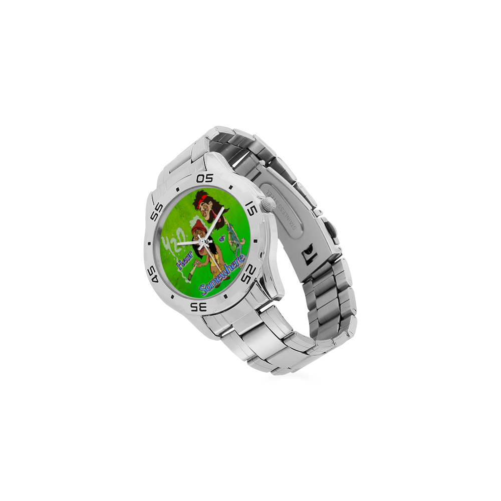 Weed - Hear or Somewhere Men's Stainless Steel Analog Watch(Model 108)
