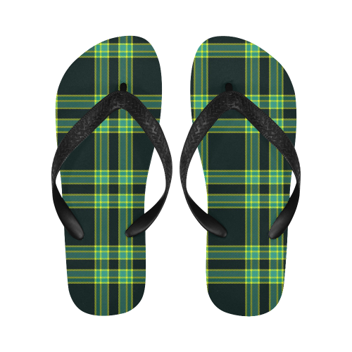 stripes sea green Flip Flops for Men/Women (Model 040)