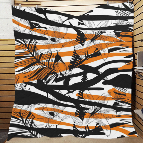 Floral Tiger Print Quilt 70"x80"