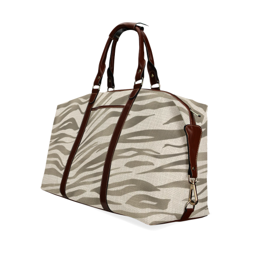 Linen Horizontal Large Tiger Animal Print Classic Travel Bag (Model 1643) Remake