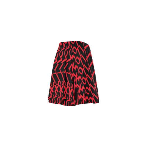 NUMBERS Collection 1234567 Black/Red Mini Skating Skirt (Model D36)