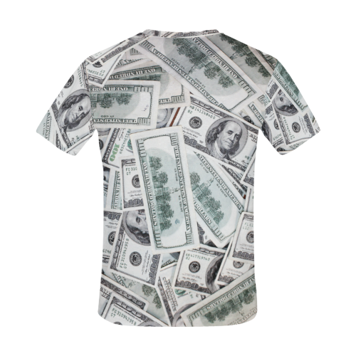 Cash Money / Hundred Dollar Bills Black Trim All Over Print T-Shirt for Men (USA Size) (Model T40)
