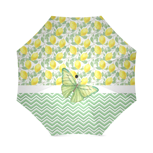Butterfly And Lemons Foldable Umbrella (Model U01)