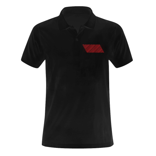 NUMBERS Collection 1234567 Cherry Red Flag Men's Polo Shirt (Model T24)