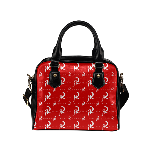 Red Queen Pattern White Red & Black Shoulder Handbag (Model 1634)