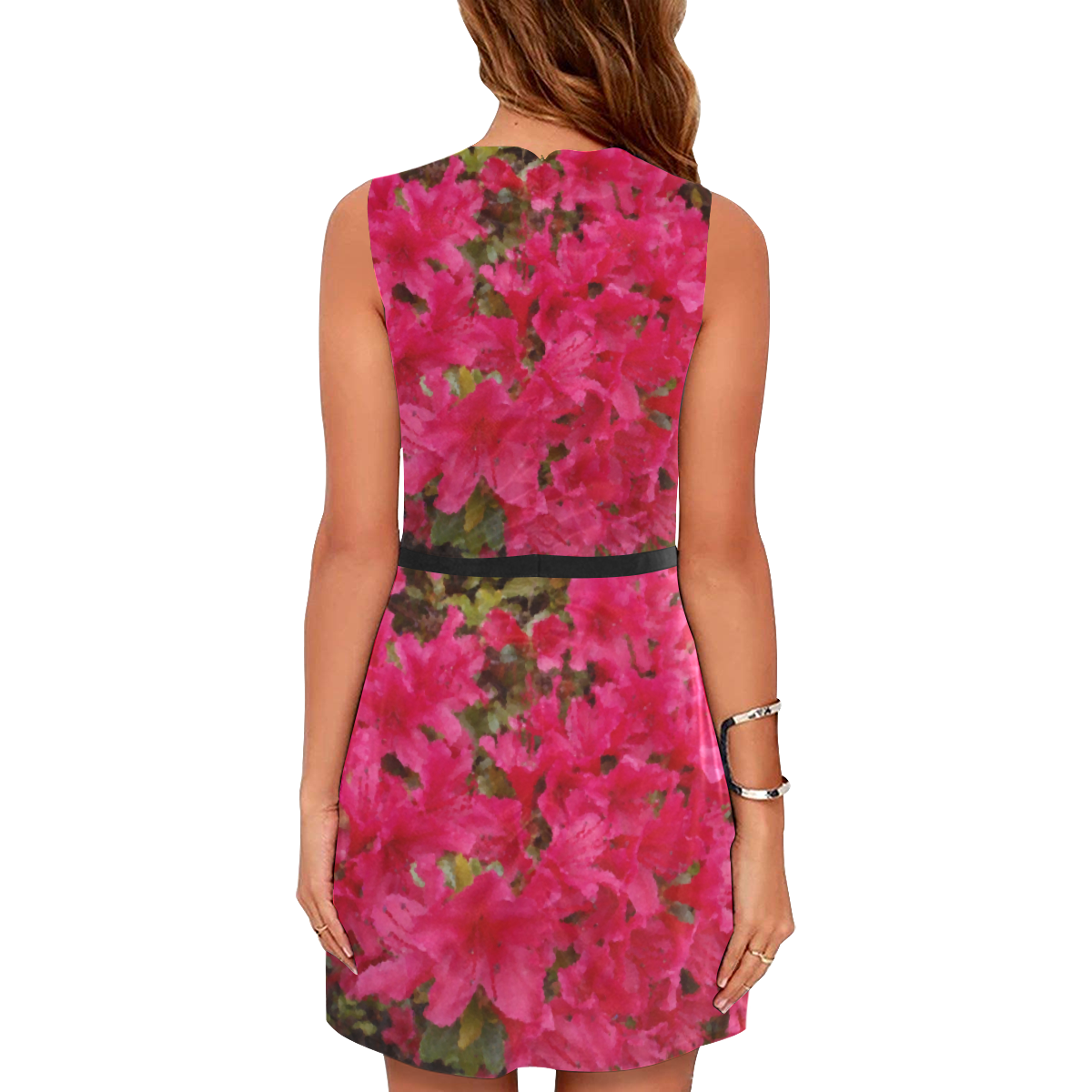 Floral Dress Eos Women's Sleeveless Dress (Model D01)