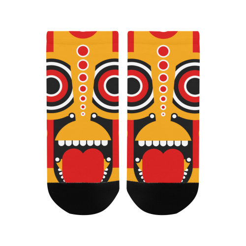 Red Yellow Tiki Tribal Men's Ankle Socks