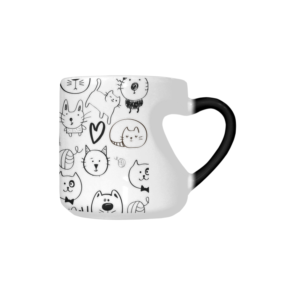 Meow Cats Heart-shaped Morphing Mug