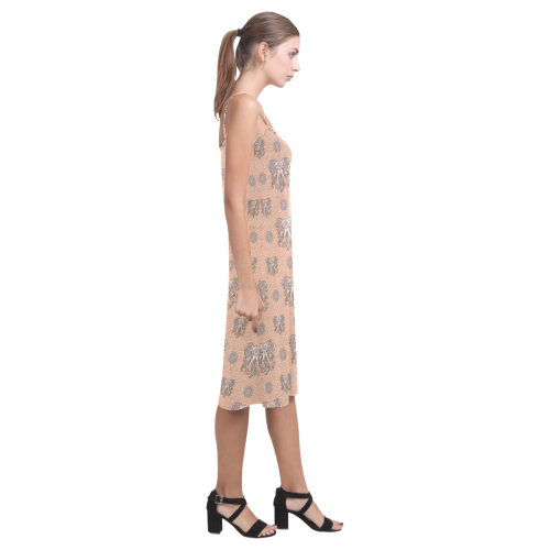 Ethnic Elephant Mandala Pattern Alcestis Slip Dress (Model D05)