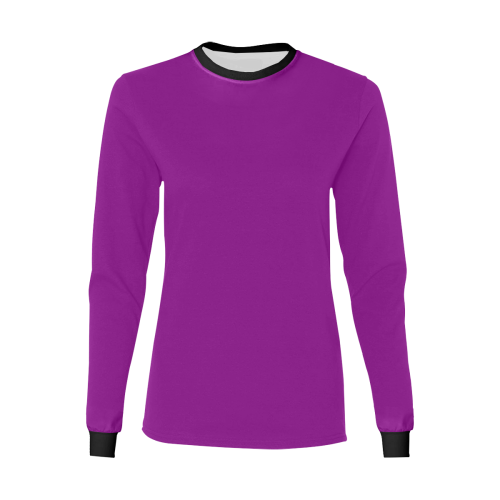 color purple Women's All Over Print Long Sleeve T-shirt (Model T51)