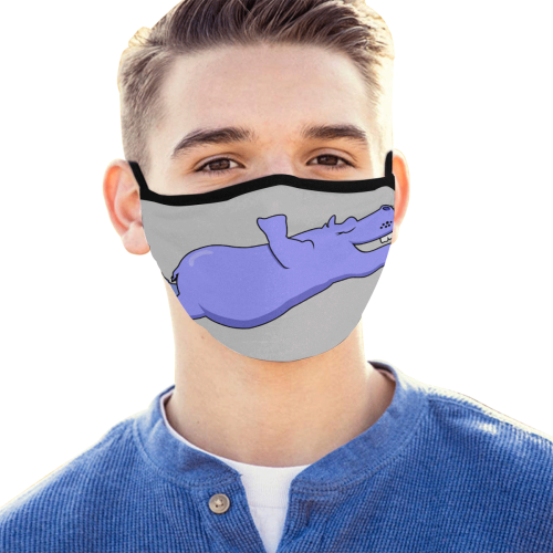Blue Flying Hippo Mouth Mask