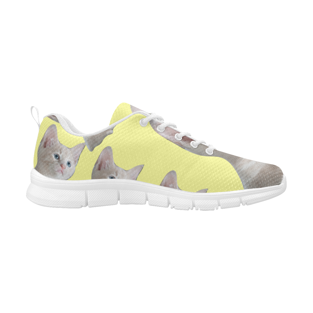 Abyssinian Cat Yellow Women's Breathable Running Shoes (Model 055)