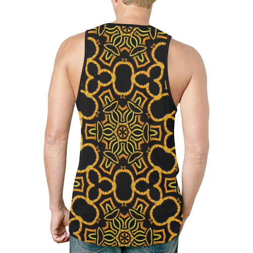 yellow-gold-black New All Over Print Tank Top for Men (Model T46)