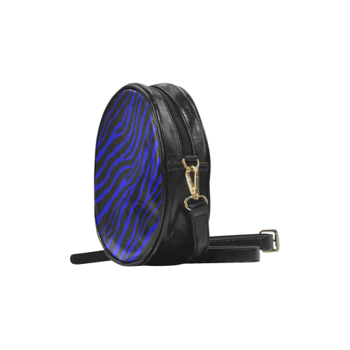 Ripped SpaceTime Stripes - Blue Round Sling Bag (Model 1647)