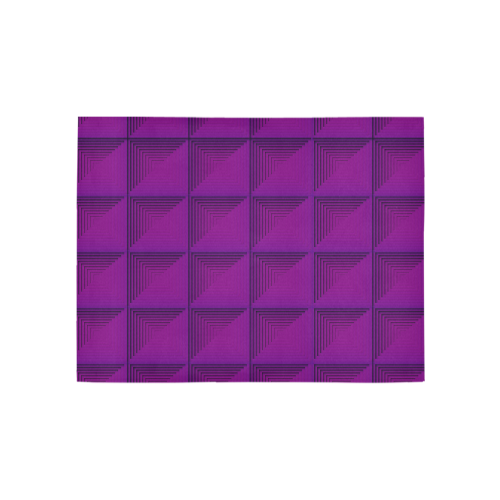Violet multicolored multiple squares Area Rug 5'3''x4'