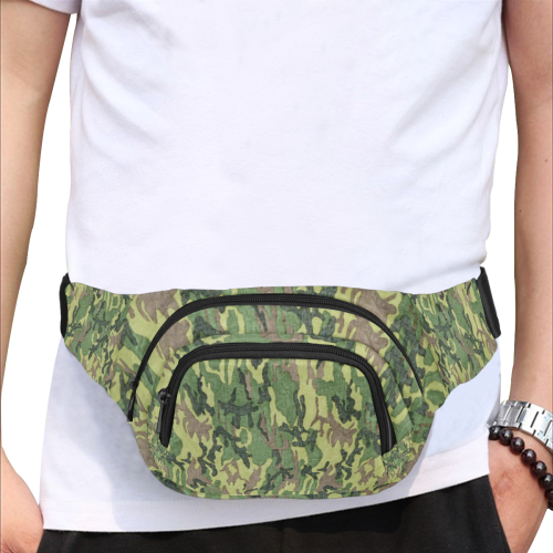 Military Camo Green Woodland Camouflage Fanny Pack/Small (Model 1677)