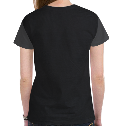 Sis. (White on Black) New All Over Print T-shirt for Women (Model T45)