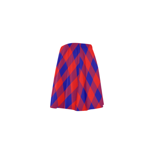Red and Blue Checkered Mini Skating Skirt (Model D36)